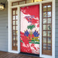 Custom Haiti Football Door Cover Les Grenadiers Red Grunge Polynesian Tattoo