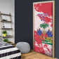 Custom Haiti Football Door Cover Les Grenadiers Red Grunge Polynesian Tattoo