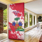 Custom Haiti Football Door Cover Les Grenadiers Red Grunge Polynesian Tattoo