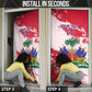 Custom Haiti Football Door Cover Les Grenadiers Red Grunge Polynesian Tattoo
