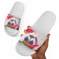 Custom Haiti Football Slide Sandals Les Grenadiers Red Grunge Polynesian Tattoo