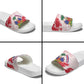 Custom Haiti Football Slide Sandals Les Grenadiers Red Grunge Polynesian Tattoo