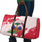 Custom Haiti Football Travel Bag Les Grenadiers Red Grunge Polynesian Tattoo