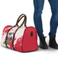 Custom Haiti Football Travel Bag Les Grenadiers Red Grunge Polynesian Tattoo