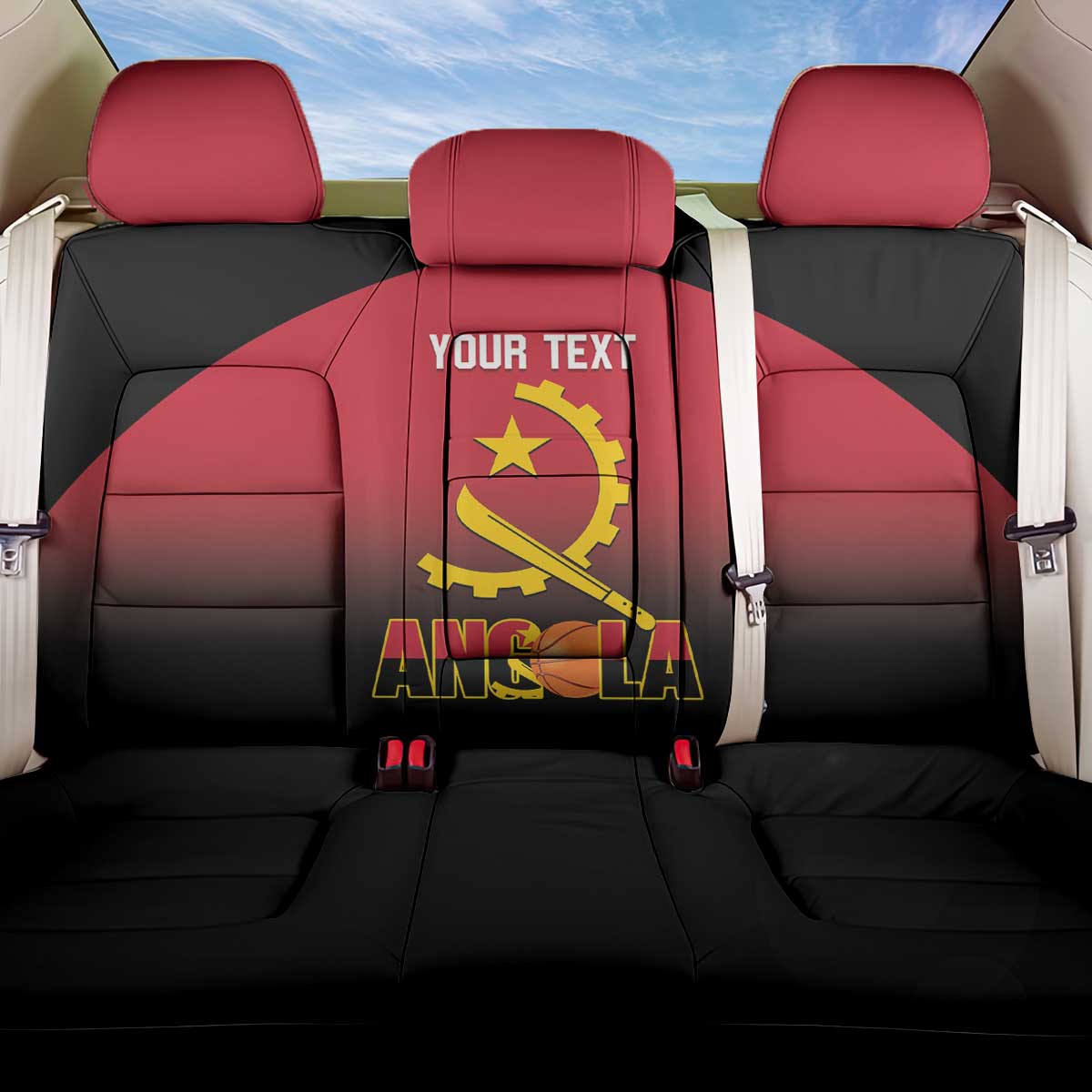 Afro Basketball Custom Angola Back Car Seat Cover Go Champions Angolan - African Pride