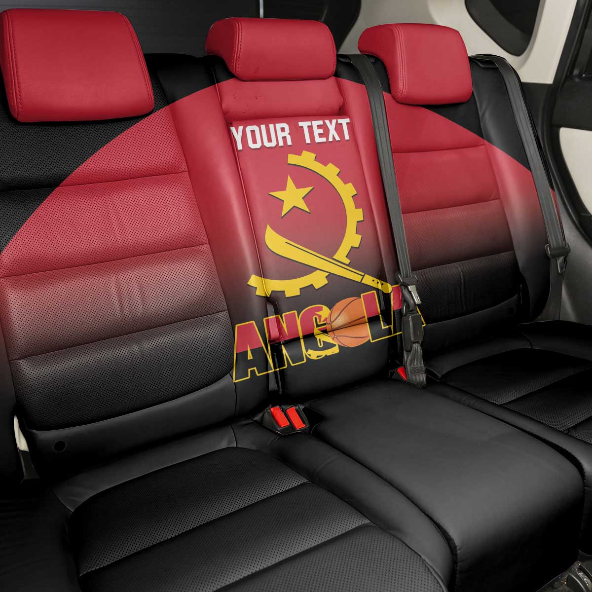 Afro Basketball Custom Angola Back Car Seat Cover Go Champions Angolan - African Pride