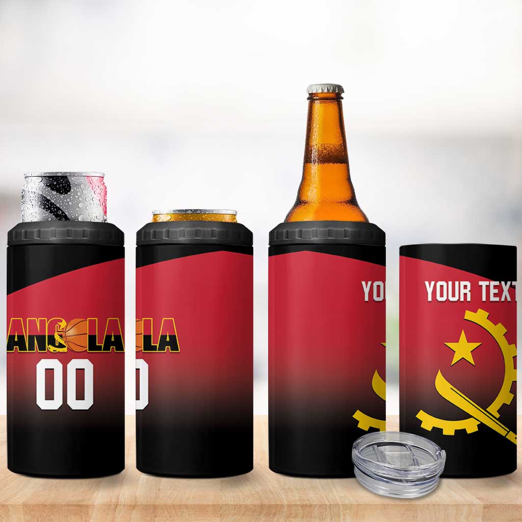 Afro Basketball Custom Angola 4 in 1 Can Cooler Tumbler Go Champions Angolan - African Pride