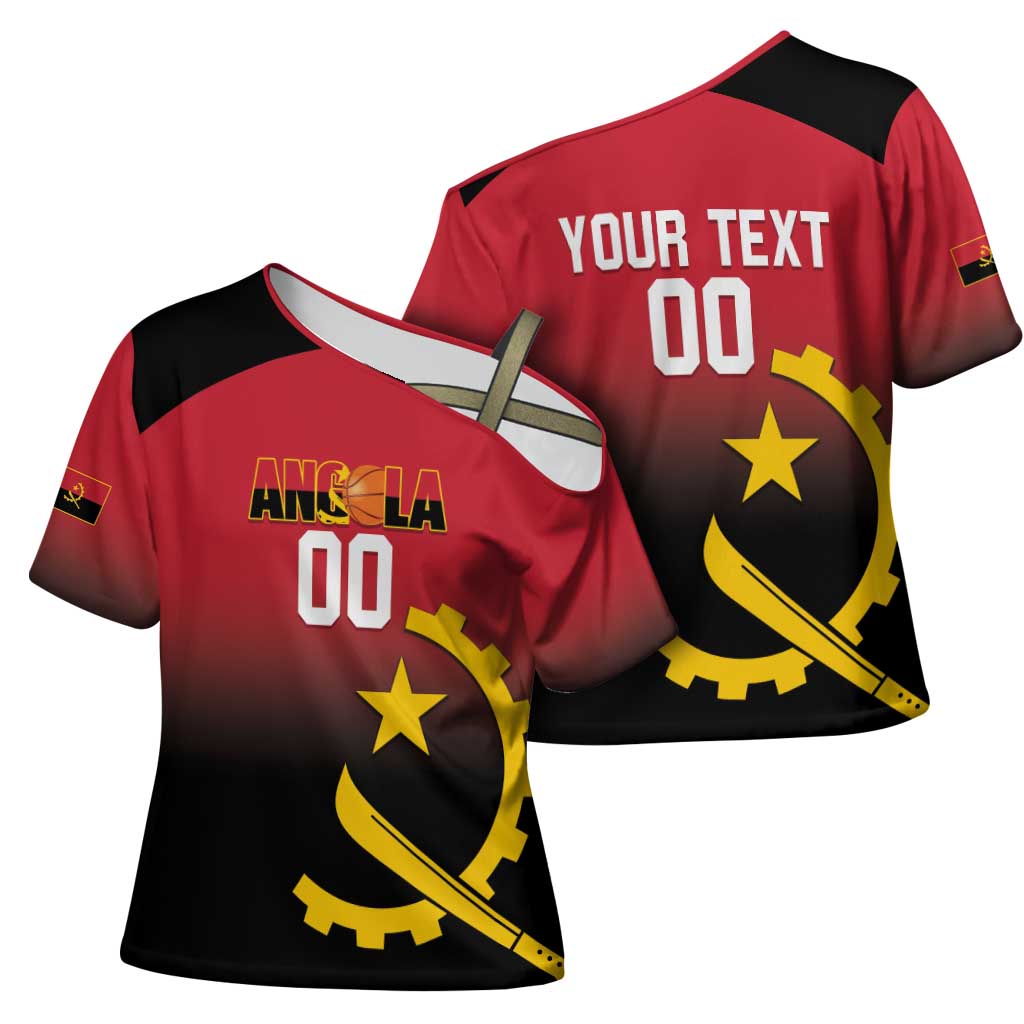 Angola Basketball Custom Cross Shoulder Shirt Go Champions Angolan