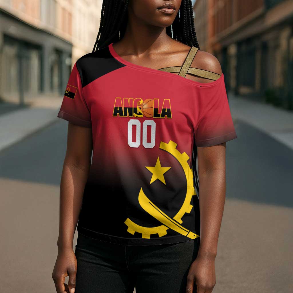 Angola Basketball Custom Cross Shoulder Shirt Go Champions Angolan