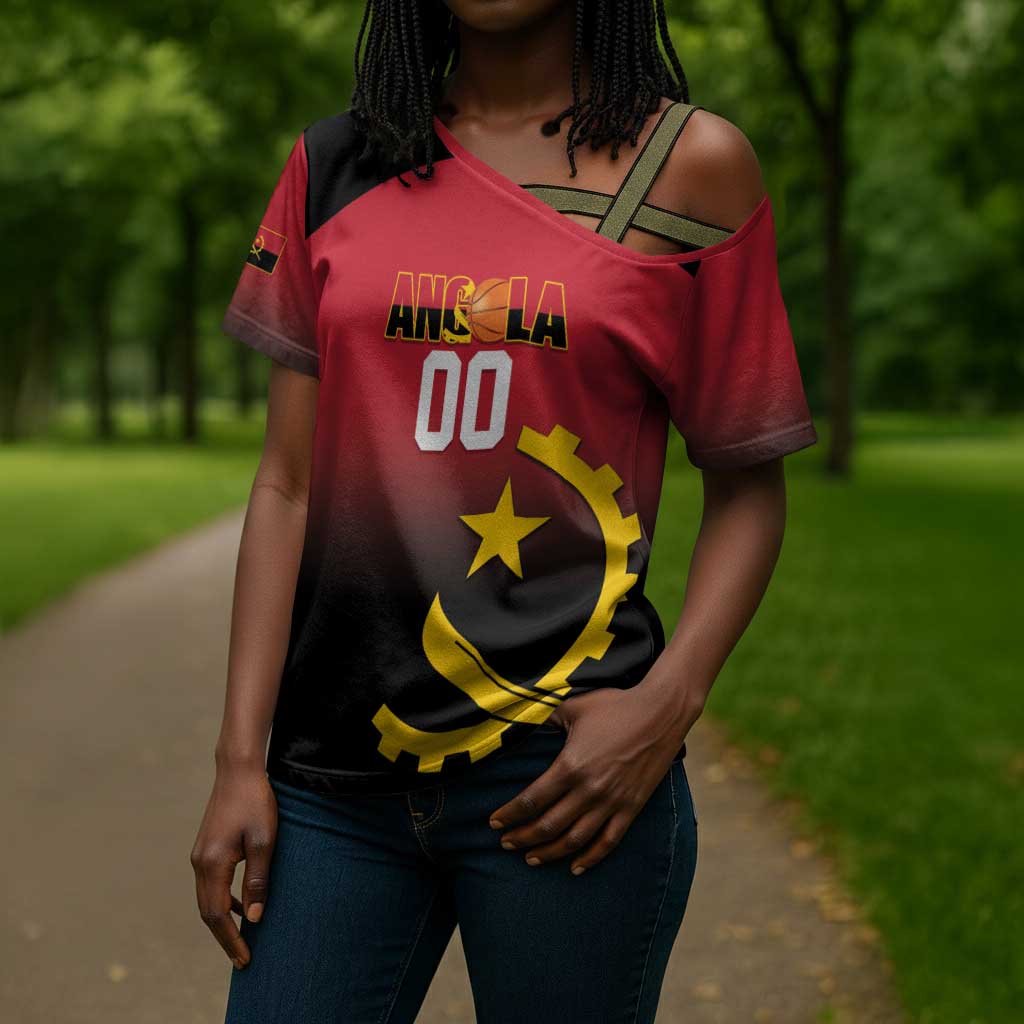 Angola Basketball Custom Cross Shoulder Shirt Go Champions Angolan
