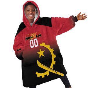 Afro Basketball Custom Angola Kid Wearable Blanket Hoodie Go Champions Angolan - African Pride