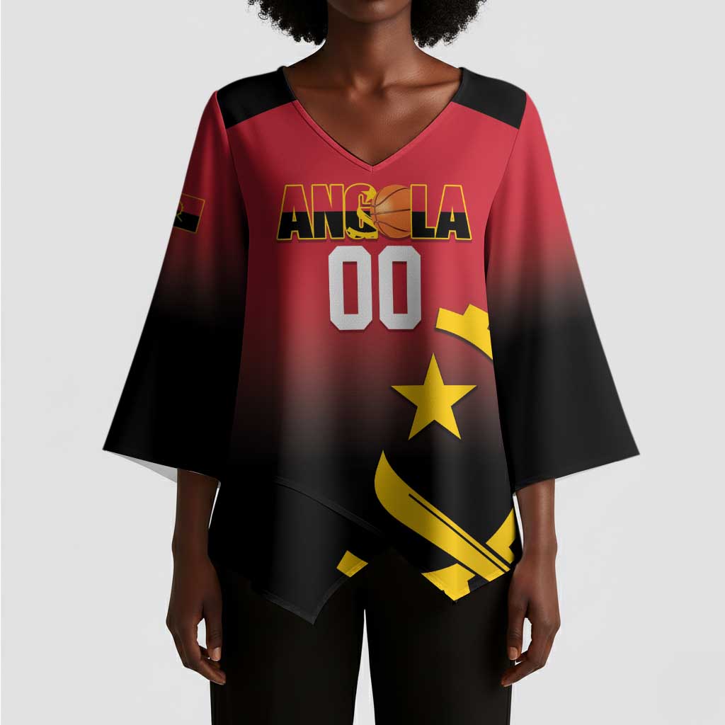 Angola Basketball Custom Kimono Sleeve Blouse Go Champions Angolan