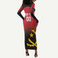 Afro Basketball Custom Angola Long Sleeve Bodycon Dress Go Champions Angolan - African Pride