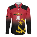 Afro Basketball Custom Angola Long Sleeve Button Shirt Go Champions Angolan - African Pride