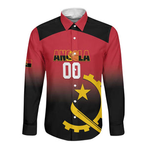 Afro Basketball Custom Angola Long Sleeve Button Shirt Go Champions Angolan - African Pride