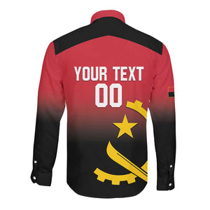 Afro Basketball Custom Angola Long Sleeve Button Shirt Go Champions Angolan - African Pride
