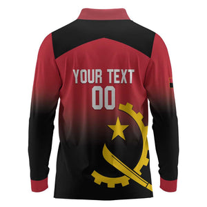Afro Basketball Custom Angola Long Sleeve Polo Shirt Go Champions Angolan - African Pride