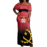 Afro Basketball Custom Angola Off Shoulder Maxi Dress Go Champions Angolan - African Pride