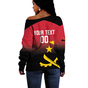 Afro Basketball Custom Angola Off Shoulder Sweater Go Champions Angolan - African Pride