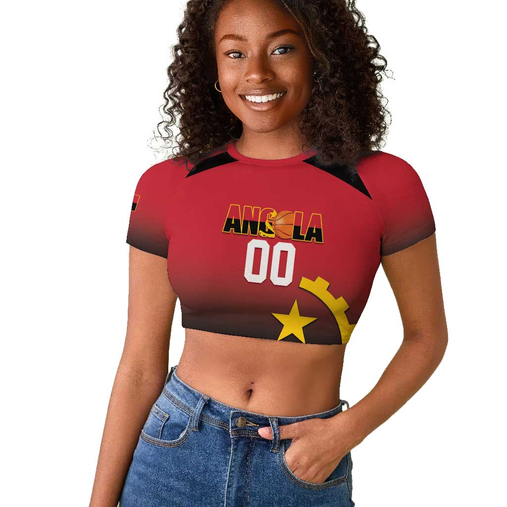 Afro Basketball Custom Angola Raglan Cropped T shirt Go Champions Angolan - African Pride