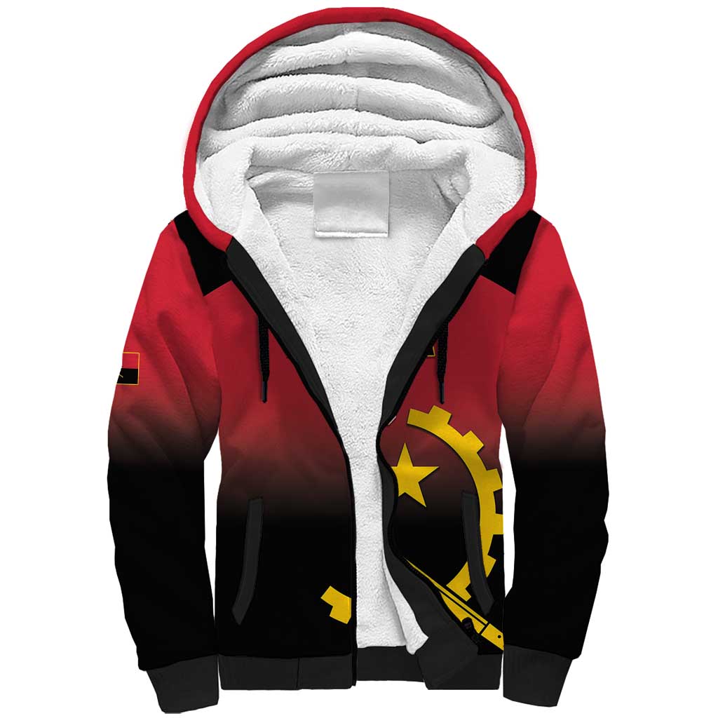 Afro Basketball Custom Angola Sherpa Hoodie Go Champions Angolan - African Pride