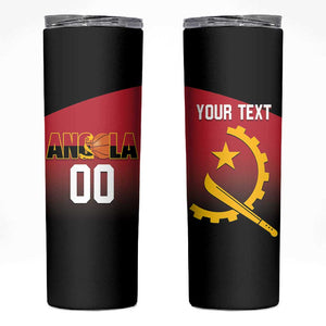 Afro Basketball Custom Angola Skinny Tumbler Go Champions Angolan - African Pride