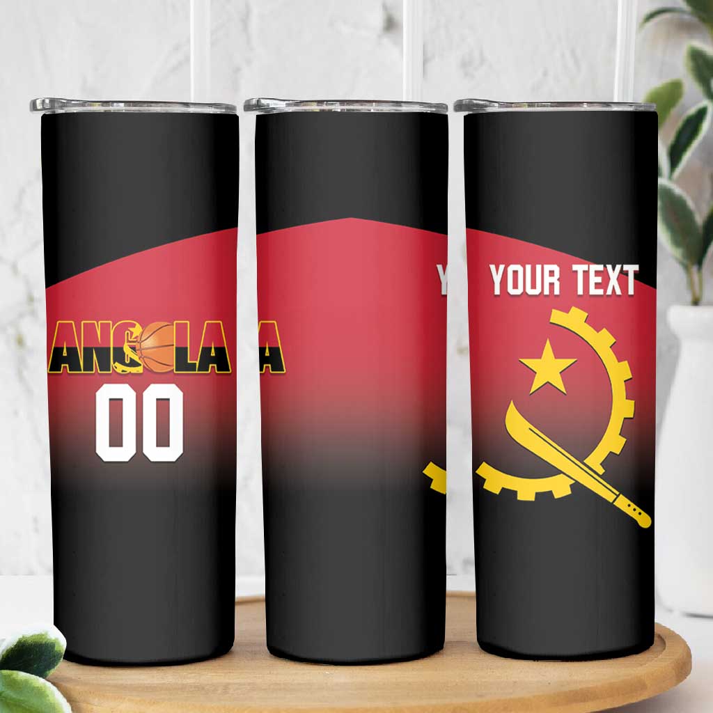 Afro Basketball Custom Angola Skinny Tumbler Go Champions Angolan - African Pride