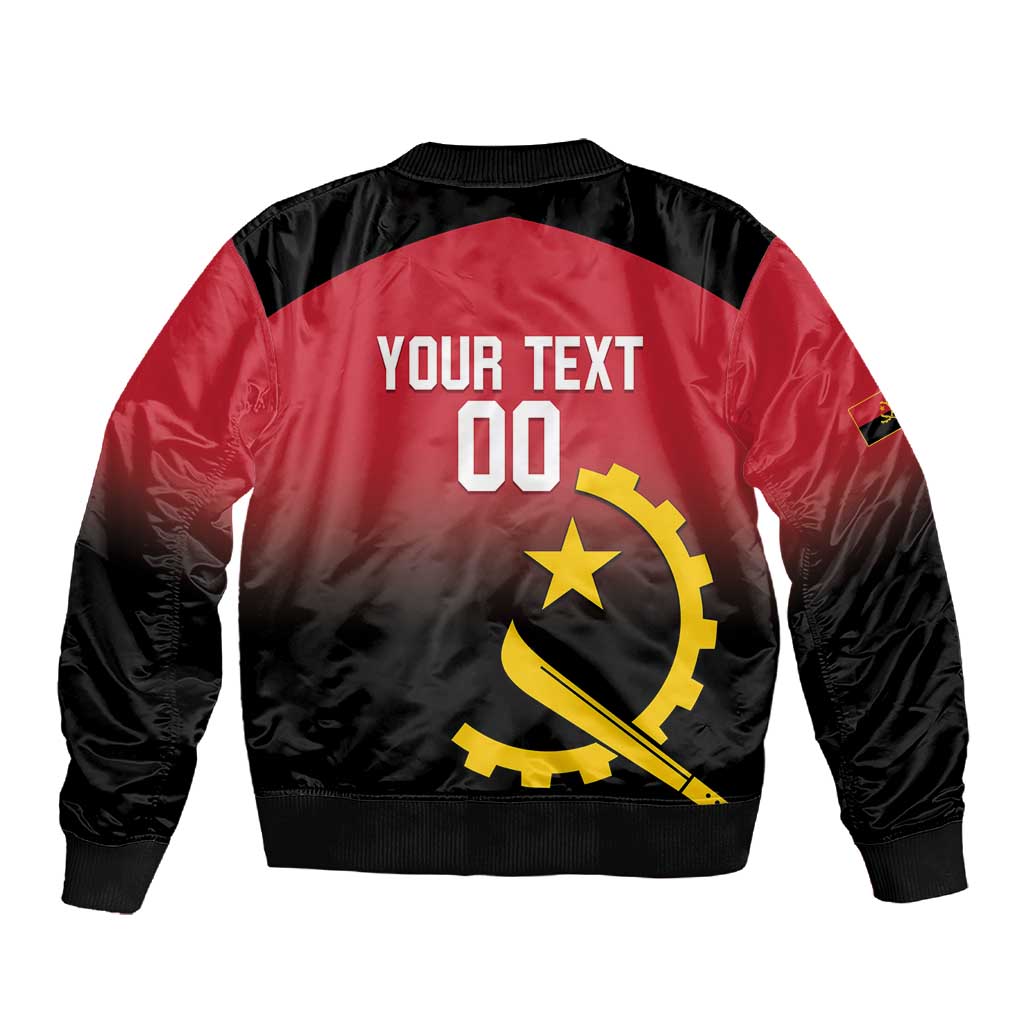 Afro Basketball Custom Angola Sleeve Zip Bomber Jacket Go Champions Angolan - African Pride