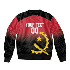 Afro Basketball Custom Angola Sleeve Zip Bomber Jacket Go Champions Angolan - African Pride