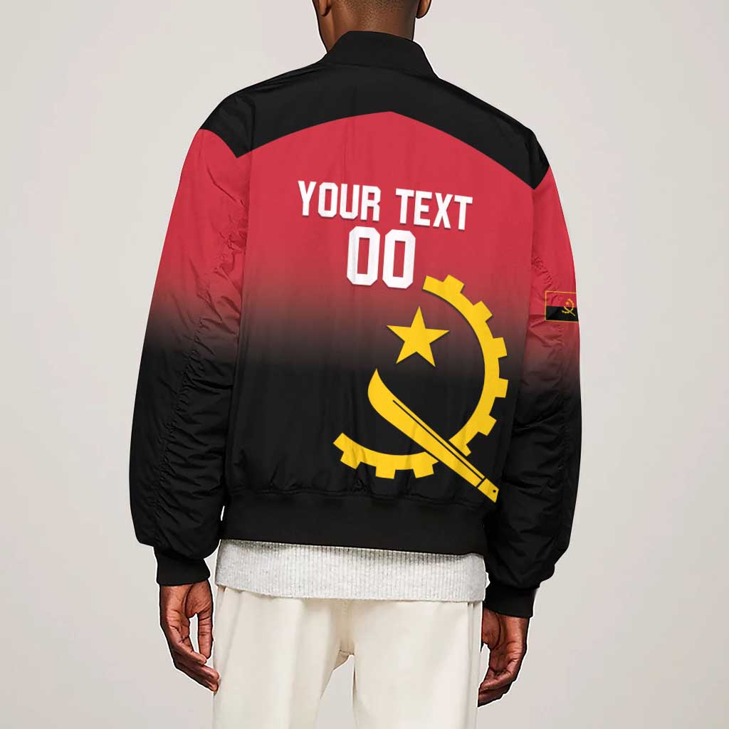 Afro Basketball Custom Angola Sleeve Zip Bomber Jacket Go Champions Angolan - African Pride