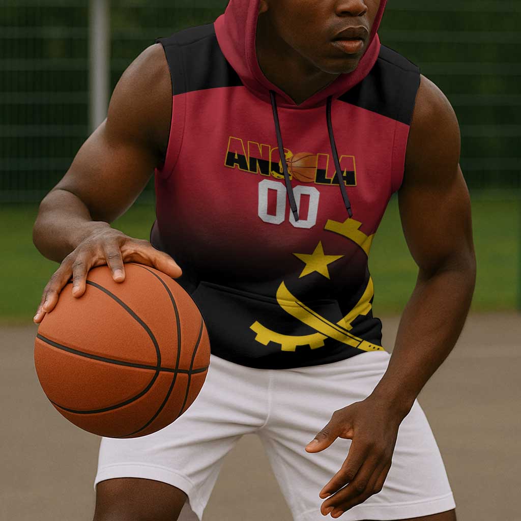 Afro Basketball Custom Angola Sleeveless Hoodie Go Champions Angolan - African Pride