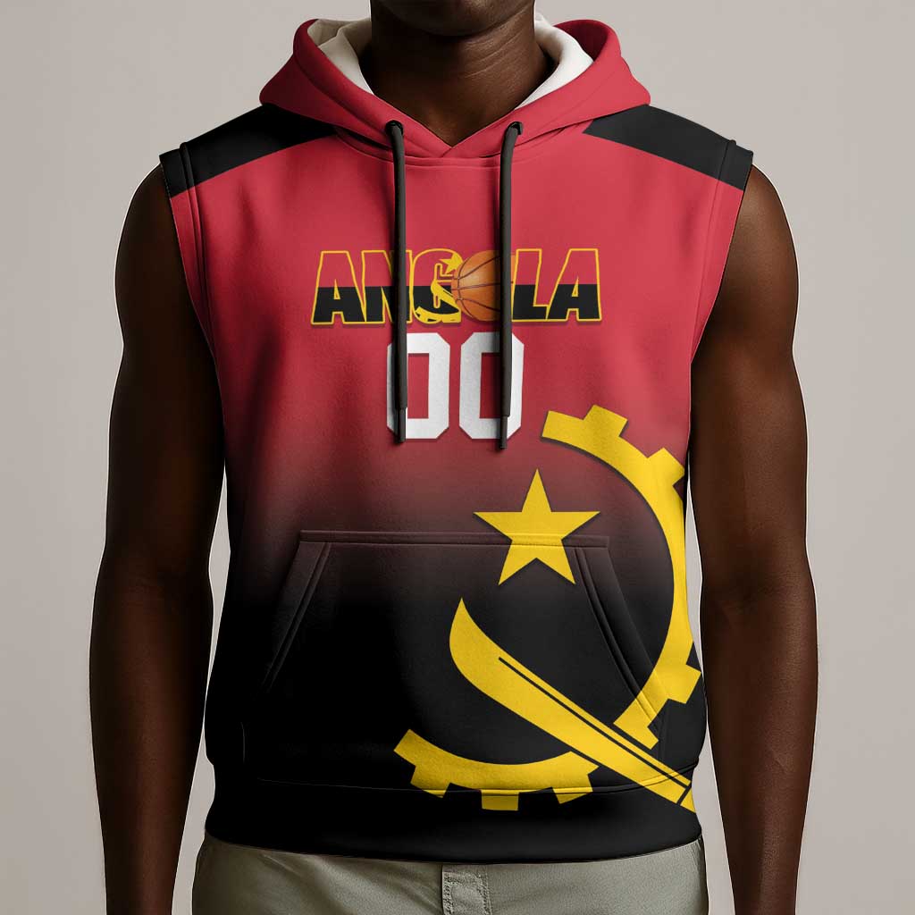 Afro Basketball Custom Angola Sleeveless Hoodie Go Champions Angolan - African Pride