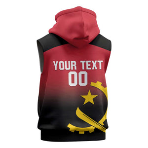 Afro Basketball Custom Angola Sleeveless Zip Hoodie Go Champions Angolan - African Pride