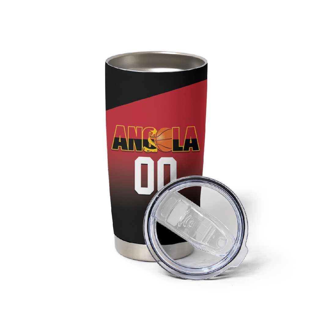Afro Basketball Custom Angola Tumbler Cup Go Champions Angolan - African Pride