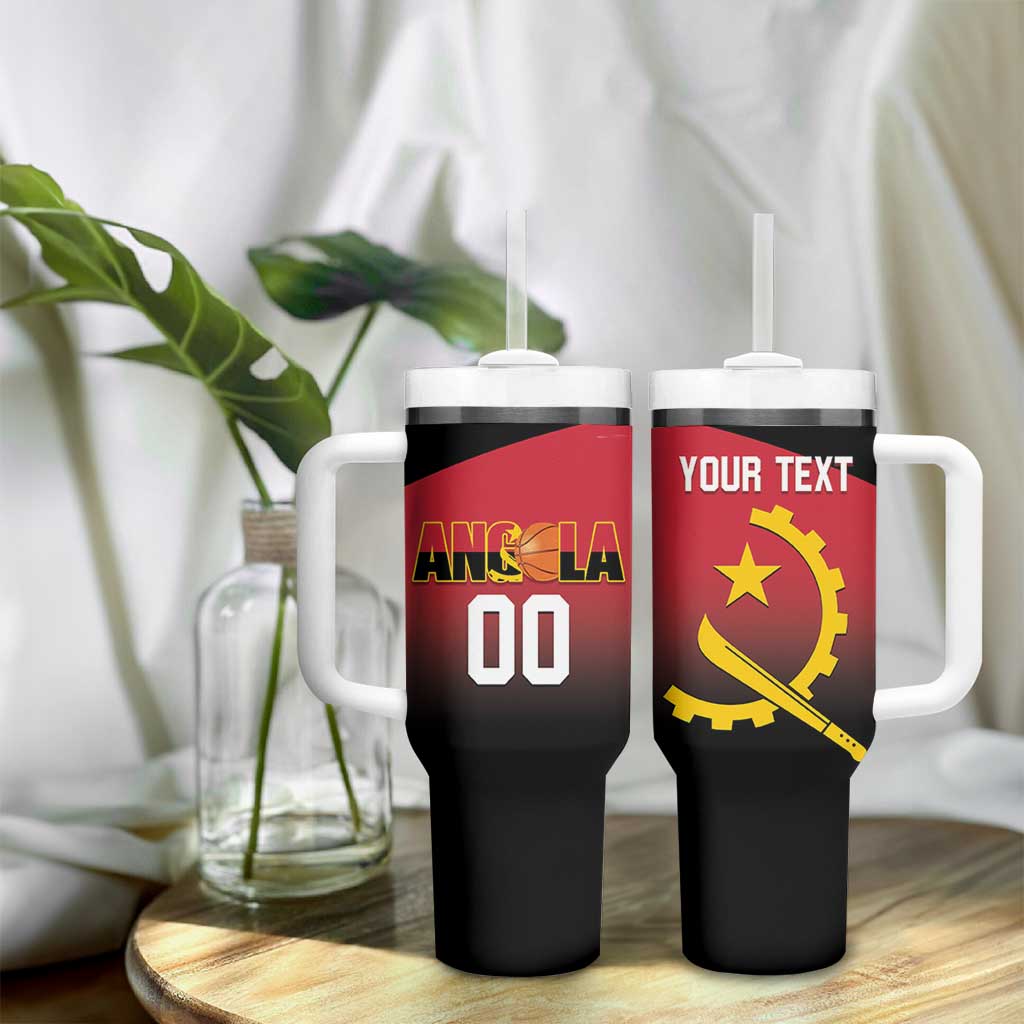 Afro Basketball Custom Angola Tumbler With Handle Go Champions Angolan - African Pride