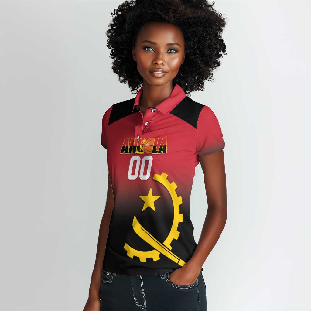 Afro Basketball Custom Angola Women Polo Shirt Go Champions Angolan - African Pride