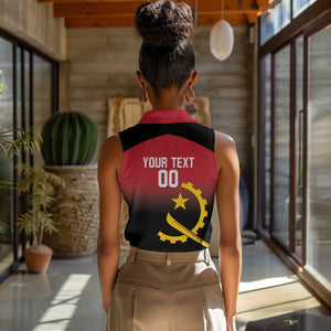 Afro Basketball Custom Angola Women Sleeveless Polo Shirt Go Champions Angolan - African Pride