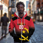 Afro Basketball Custom Angola Zip Hoodie Go Champions Angolan - African Pride