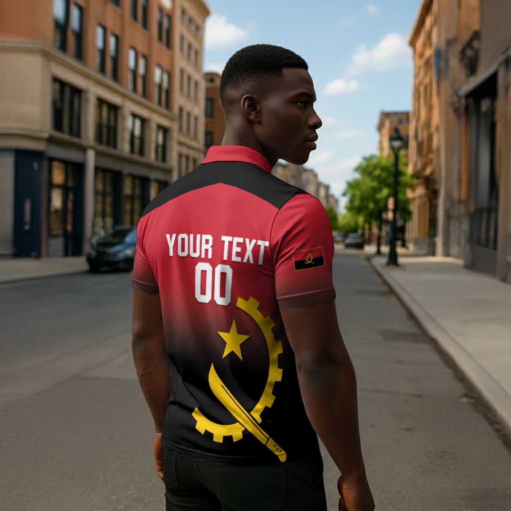 Angola Basketball Custom Zipper Polo Shirt Go Champions Angolan