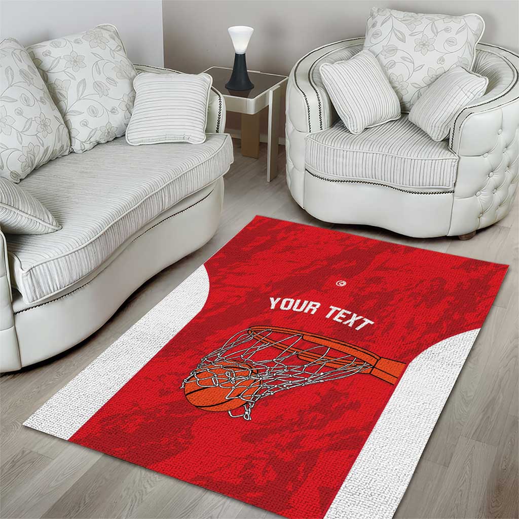 Afro Basketball Custom Tunisia Area Rug Go Champions Eagles of Carthage - African Pride