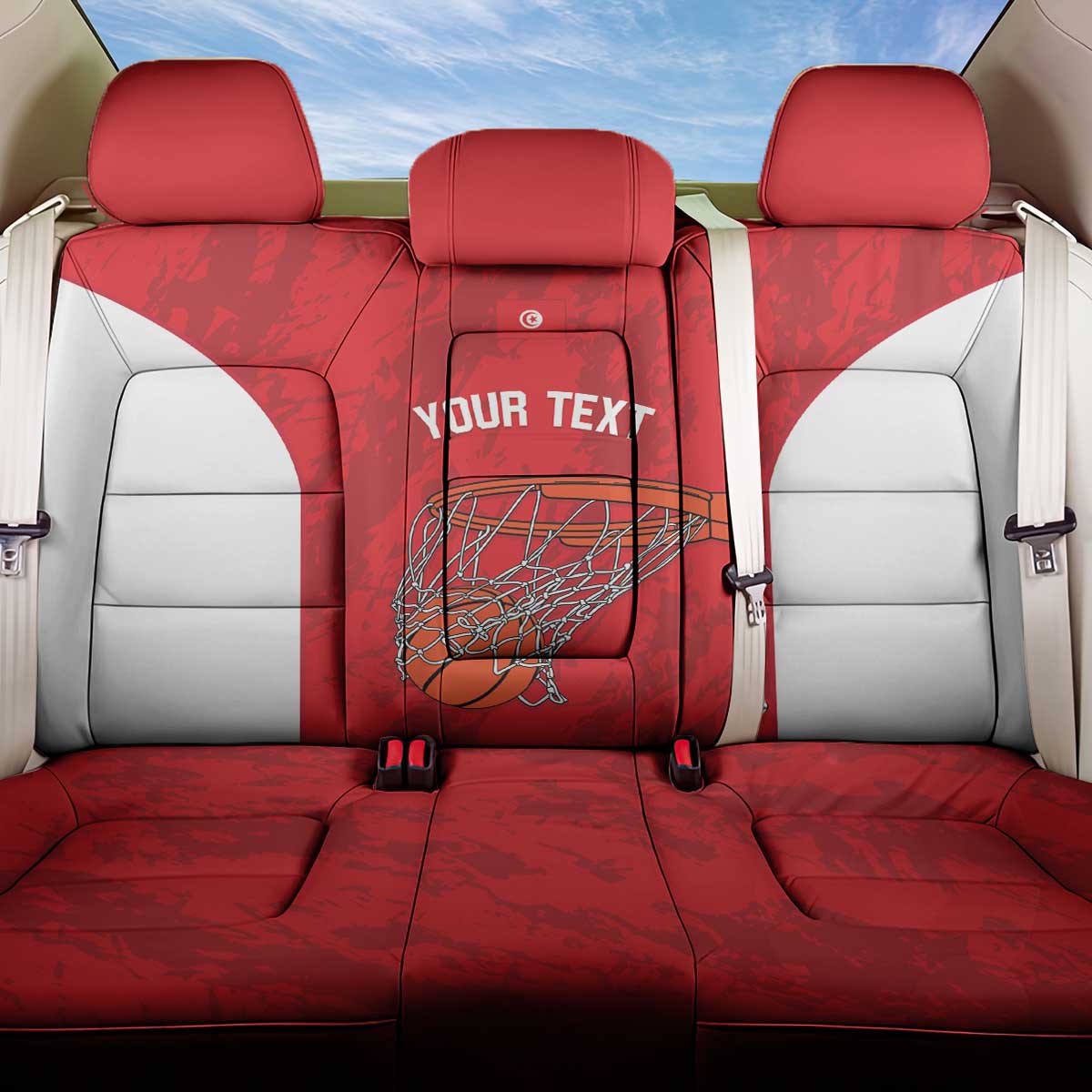 Afro Basketball Custom Tunisia Back Car Seat Cover Go Champions Eagles of Carthage - African Pride