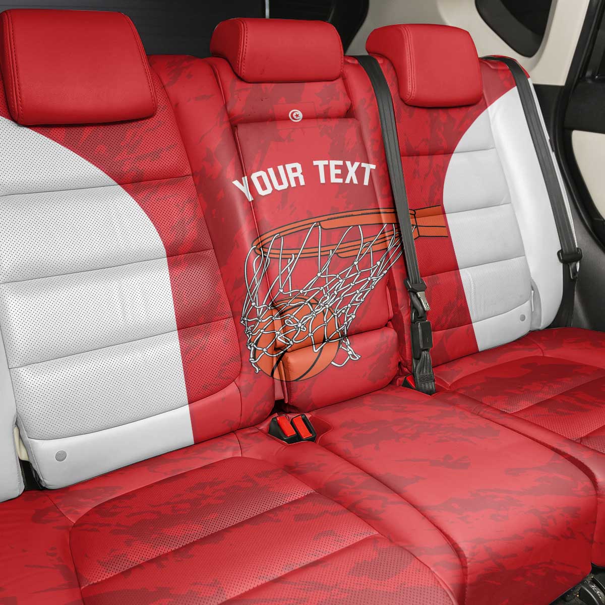Afro Basketball Custom Tunisia Back Car Seat Cover Go Champions Eagles of Carthage - African Pride