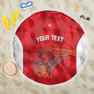 Afro Basketball Custom Tunisia Beach Blanket Go Champions Eagles of Carthage - African Pride