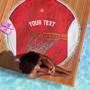 Afro Basketball Custom Tunisia Beach Blanket Go Champions Eagles of Carthage - African Pride