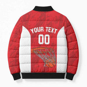 Tunisia Basketball Custom Bomber Puffer Jacket Go Champions Eagles of Carthage