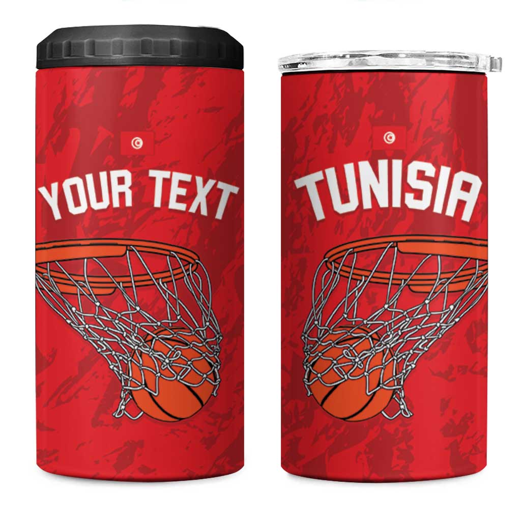 Afro Basketball Custom Tunisia 4 in 1 Can Cooler Tumbler Go Champions Eagles of Carthage - African Pride