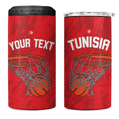 Afro Basketball Custom Tunisia 4 in 1 Can Cooler Tumbler Go Champions Eagles of Carthage - African Pride