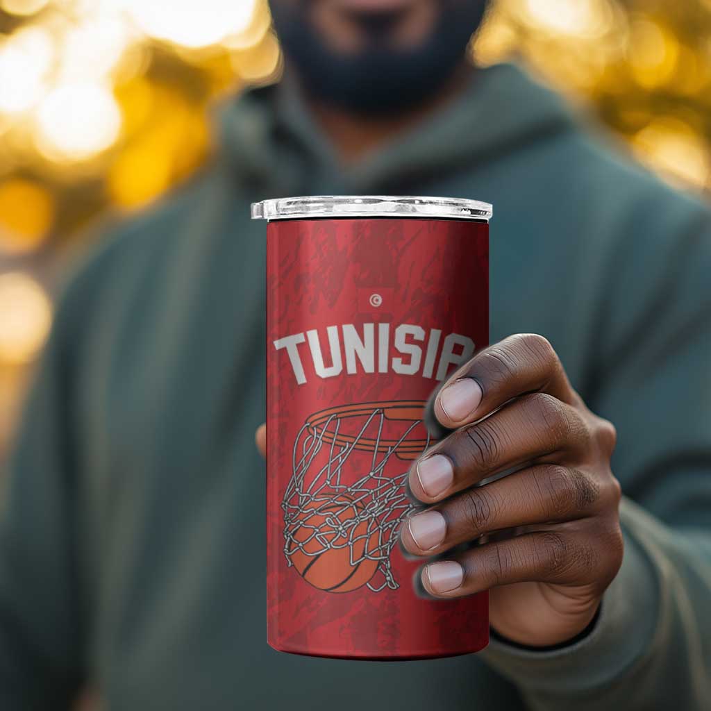 Afro Basketball Custom Tunisia 4 in 1 Can Cooler Tumbler Go Champions Eagles of Carthage - African Pride