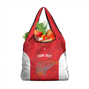 Afro Basketball Custom Tunisia Grocery Bag Go Champions Eagles of Carthage - African Pride