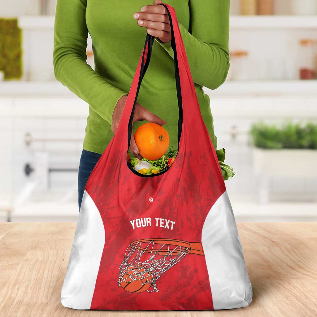 Afro Basketball Custom Tunisia Grocery Bag Go Champions Eagles of Carthage - African Pride